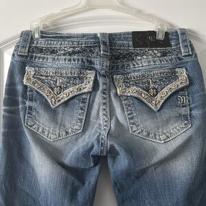 Miss Me distressed signature cuffed capris